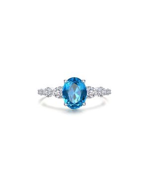 Lafonn Oval Simulated Topaz & Pear Cut Simulated Diamond Ring - Blue