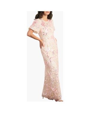 Needle & Thread Dancing Ribbon Puff Sleeve Gown - Multicolor