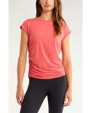 Zella Breezy Ruched Top - Red