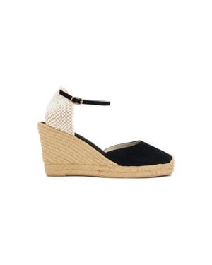Soludos The Marseille Wedge Leather Buckle Espadrille - White