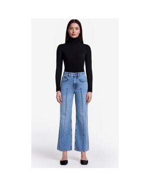 Smythe Finch High Rise Cropped Bootcut Jean - Blue