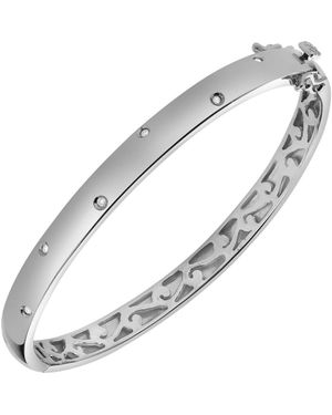 LuvMyJewelry Starlit Grace 0.07 Ct Diamond Bangle - Metallic