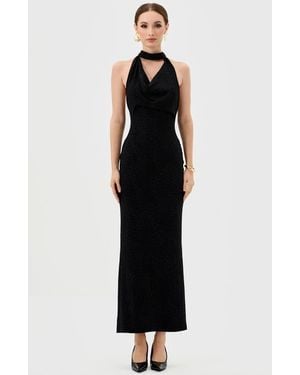 Bariano Tasie High Cowl Neck Midaxi - Black