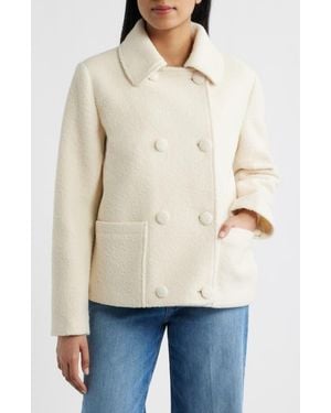 Bernardo Short Bouclé Coat - Natural