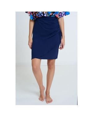 Gottex Modest Modest Surplice Skirt With Side Shirring - Blue