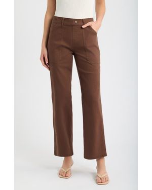 Hue Canvas Utility Pants - Brown