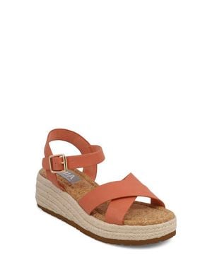 MIA Nikky Ankle Strap Platform Wedge Sandal - Brown