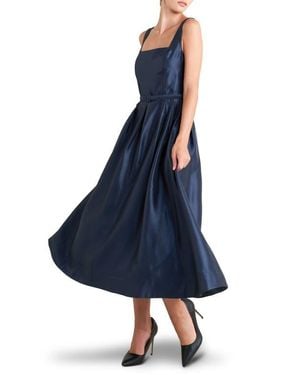 FREEMARKET Sleeveless Fit & Flare Satin Maxi Dress - Blue