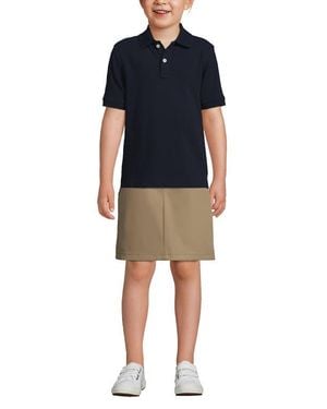 Lands' End School Uniform Kids Short Sleeve Mesh Polo Shirt - Blue