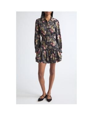 Cinq À Sept Love Letter Emilienne Embellished Floral Minidress - Black