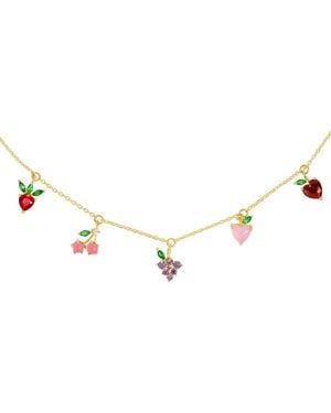 Girls Crew Fruit Basket Choker Necklace - Metallic