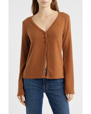 Reformation Millie Split Front Cardigan - Brown