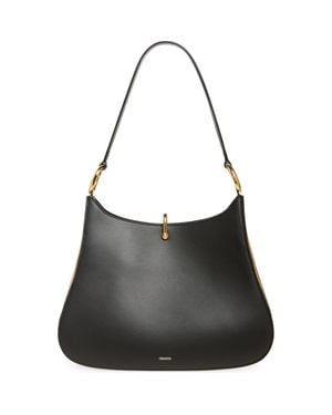 Rabanne Ring Leather Hobo Shoulder Bag - Black