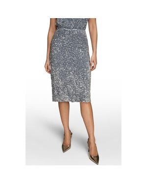 Donna Karan Sequin Pencil Skirt - Black