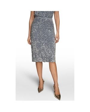 Donna Karan Sequin Pencil Skirt - Black