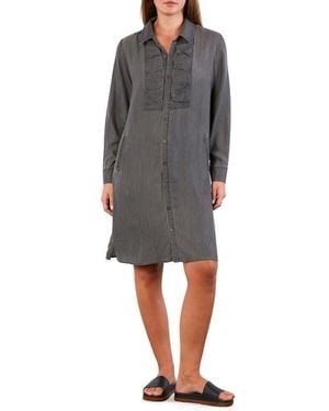 Wash Lab Denim Kiss The Day Long Sleeve Denim Shirtdress - Gray