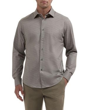 Bugatchi James Ooohcotton Performance Long Sleeve Shirt - Gray