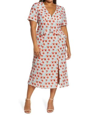 Chi Chi London Harrie Floral Ruffle Sheath Dress - Red