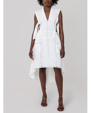 Haveli Seya Schiffli Dress - White