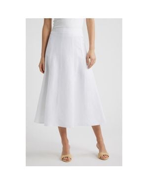 Anne Klein Panel A-Line Midi Skirt - White