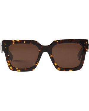 Lanvin Lunettes Maxi Rectangle Signature - Brown