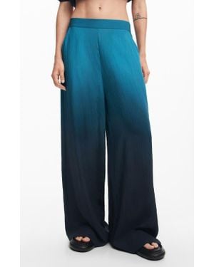 Desigual Tremiti Ombré Wide Leg Pants - Blue