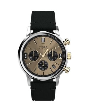 Timex Marlin Chronograph Leather Strap Watch, 40Mm - Black