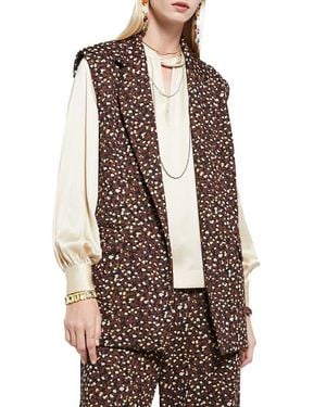 Ottod'Ame Sleeveless Blazer - Brown