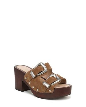 Veronica Beard Halifax-2 Leather Slide Sandal - Brown