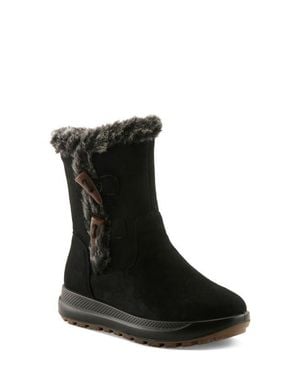 Flexus by Spring Step Galoshe Water Resistant Faux Fur Bootie - Black