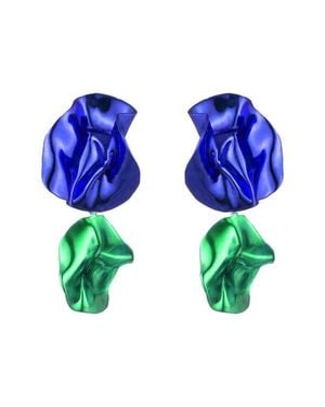 Sterling King Flashback Fold Drop Earrings - Blue