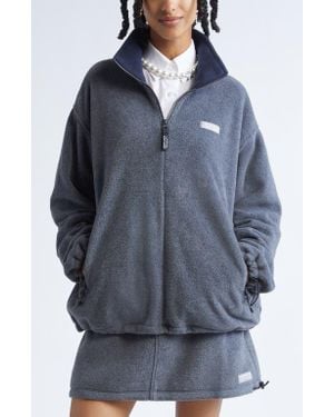 Sandy Liang Ascher Polar Fleece Quarter Zip Pullover - Blue