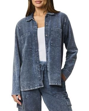 Splendid Gwen Terry Button-Up Shirt - Blue