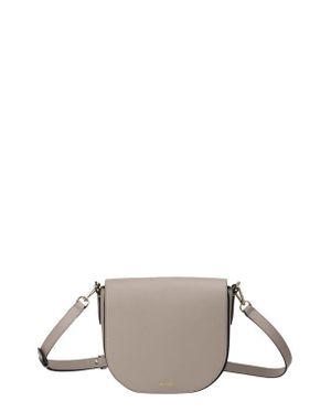BOSS Alyce Flap Leather Crossbody Bag - Gray