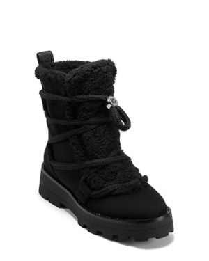 DKNY Signe Faux Shearling Lug Sole Bootie - Black