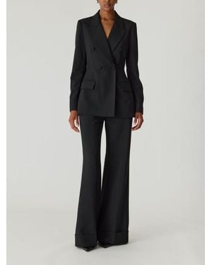 Rebecca Taylor Calvary Twill Double Breasted Blazer - Black