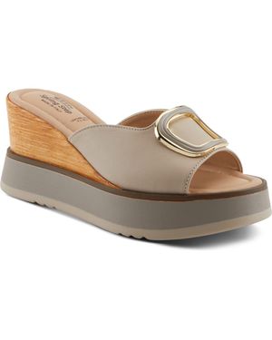 Spring Step Newwell Wedge Platform Sandal - Gray
