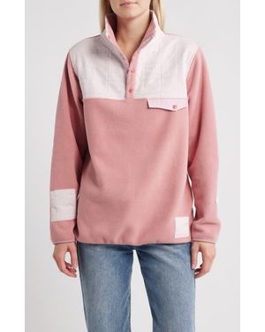 The Happy Camp3r Ditsy Daisy Henley Pullover - Red