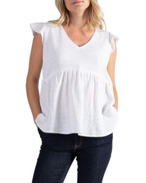 Cache Coeur Suzanne Maternity/Nursing Top - White