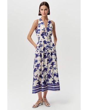 Exquise Zeta Sleeveless V Neck Midi Dress - White