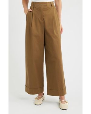 FRNCH Norfolk High Waist Wide Leg Pants - Natural