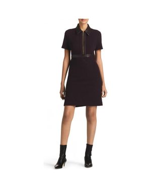 St. John Mixed Media Shirtdress - Black