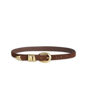 Madewell Triple Keeper Suede Belt - Brown