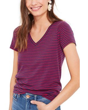 Vineyard Vines Simple Stripe V-Neck T-Shirt - Purple