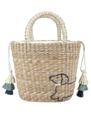 LIKHÂ Dachshund Embroidered Tote Bag - Natural