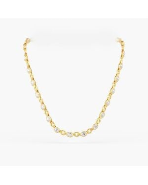 Everlee Pear Aura Link Lab Diamond Necklace - Metallic