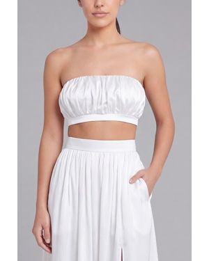 NUAJE NUAJE Isabelle Cotton Silk Bandeau Top - White