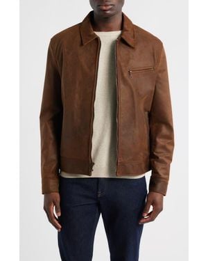 Schott Nyc Leather Trucker Jacket - Brown