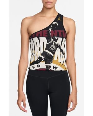 Nike Flight Graphic Print One Shoulder Tank - Blue