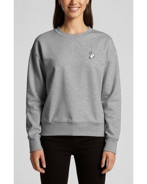 Alix Heartly Ghost Relaxed Fleece Crewneck Sweatshirt - Gray